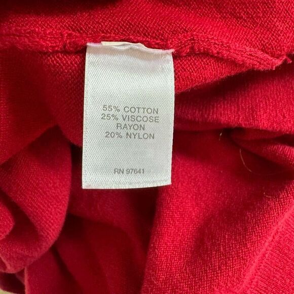 J. Jill Red Cowl Neck Tunic Pullover Sweater Women Size Small Fall Cotton Blend - Picture 6 of 7